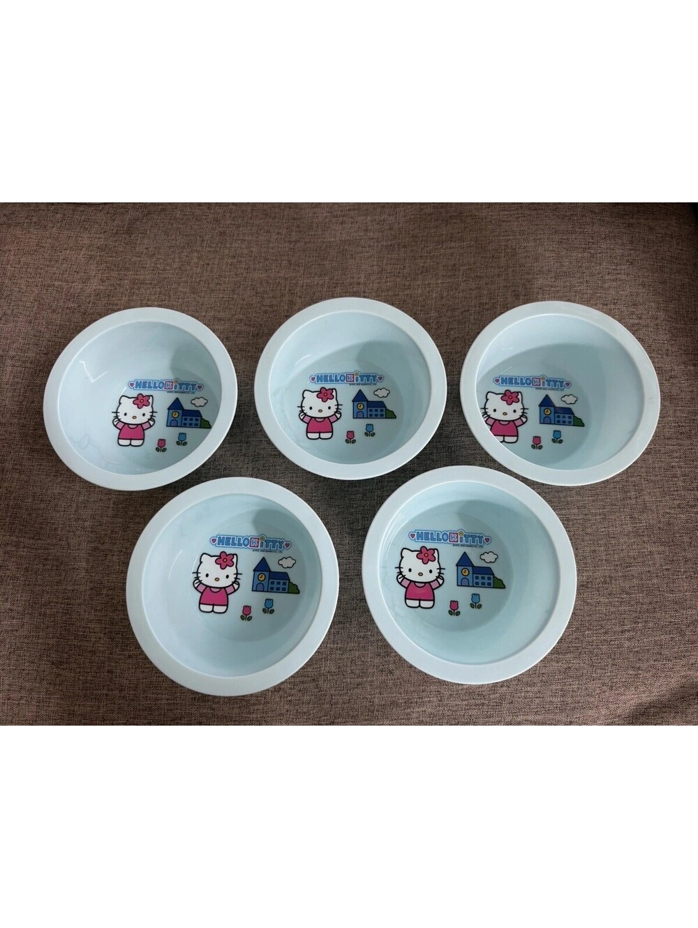 Home Presence Hello Kitty Bowls Set of 5 Light Blue Plastic 2005